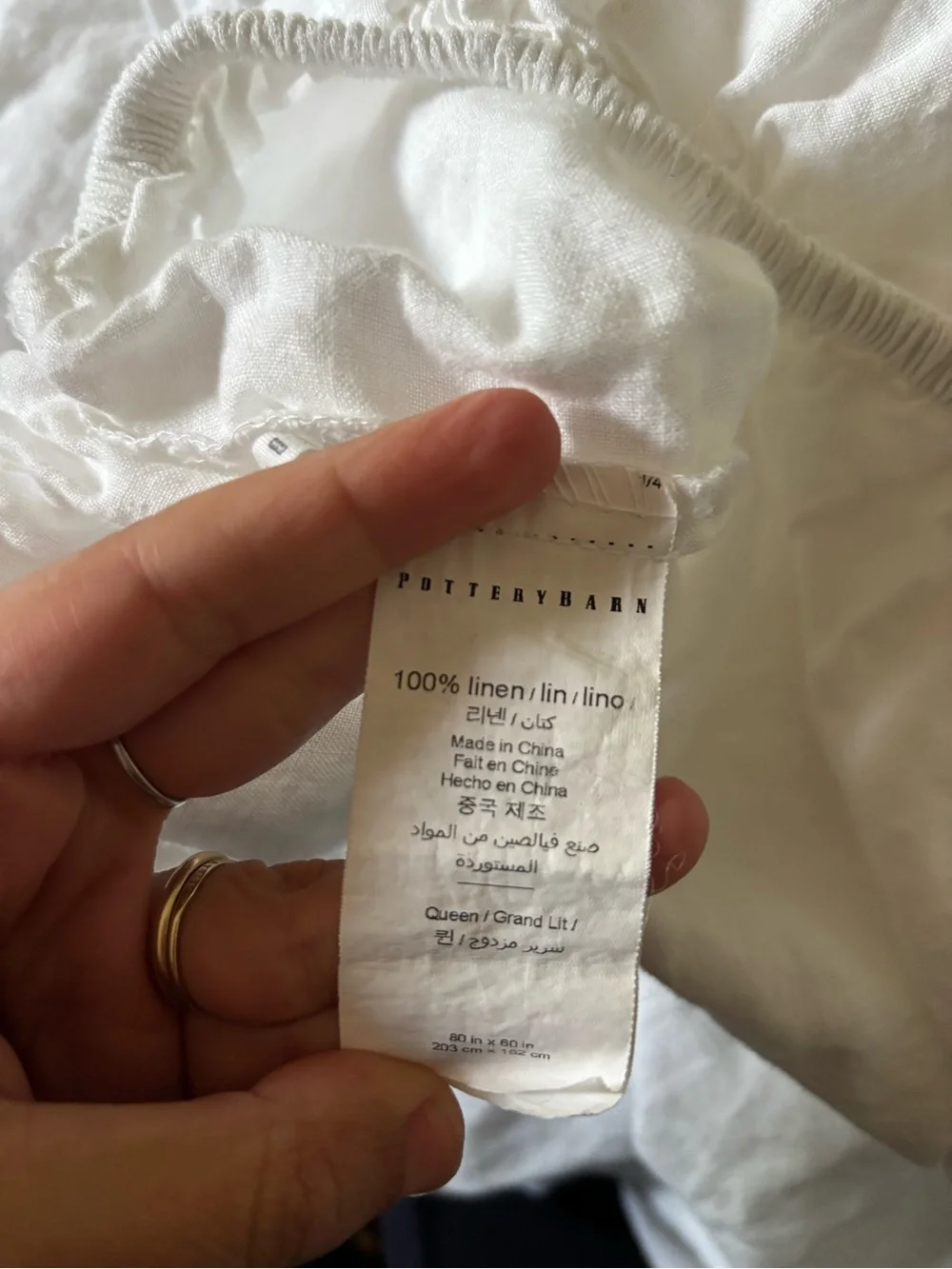 Pottery barn 100% linen queen sheet set